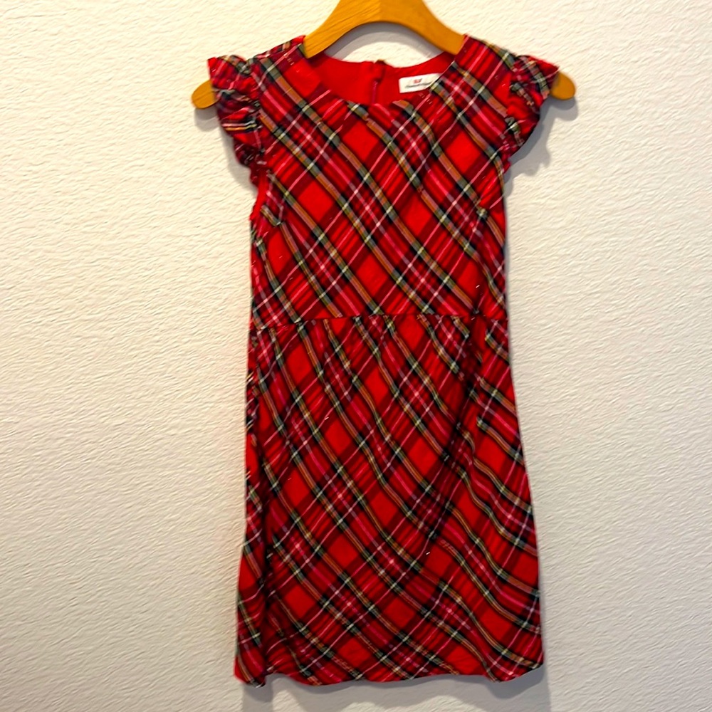 Vineyard Vines Holiday Tartan Plaid Ruffle Dress Size 12 (Girls)